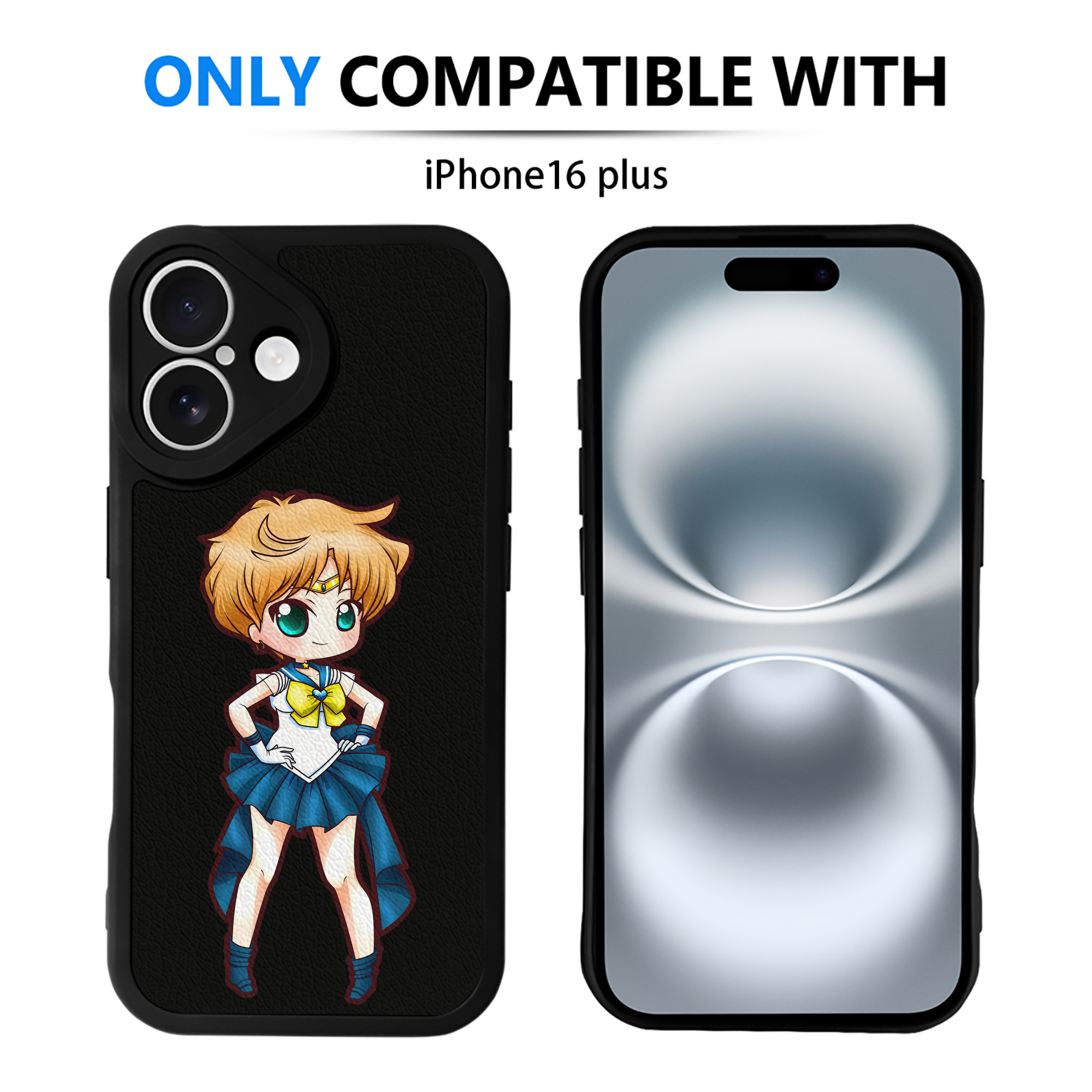 （画像用） 美少女戦士セーラームーン 天王はるか Sailor Moon Tenoh Haruka 【iPhone 16シリーズ対応】シリコンスマホケース（レザー調） 材質：シリコン